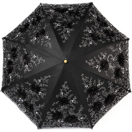 Жіноча парасолька, Вишитий, Мереживо, Двоповерховий пристрій, Захист від ультрафіолету, Парасолька від сонця, дощу, снігу (чорний)