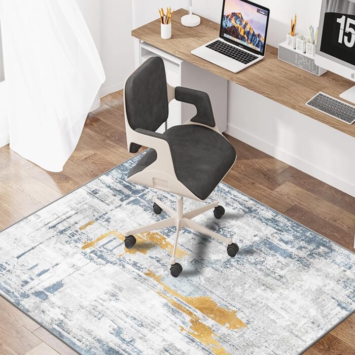Захисна килимок під офісний стілець WTHYGB для захисту підлоги (90x120 см, синьо-жовтий)