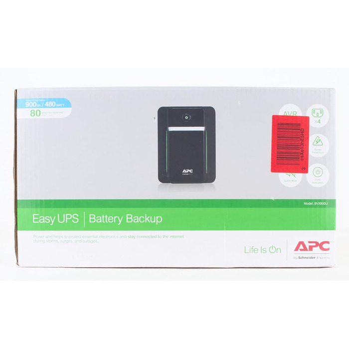 ДБЖ APC by Schneider Electric Easy UPS - BVX700LI-GR - джерело безперебійного живлення 700 ВА з виходами Schuko, запобіжник і захист від перенапруг, резервний акумулятор з стабілізатором, світлодіодні індикатори (900 ВА / 480 Вт, виходи IEC - IEC - IEC, о