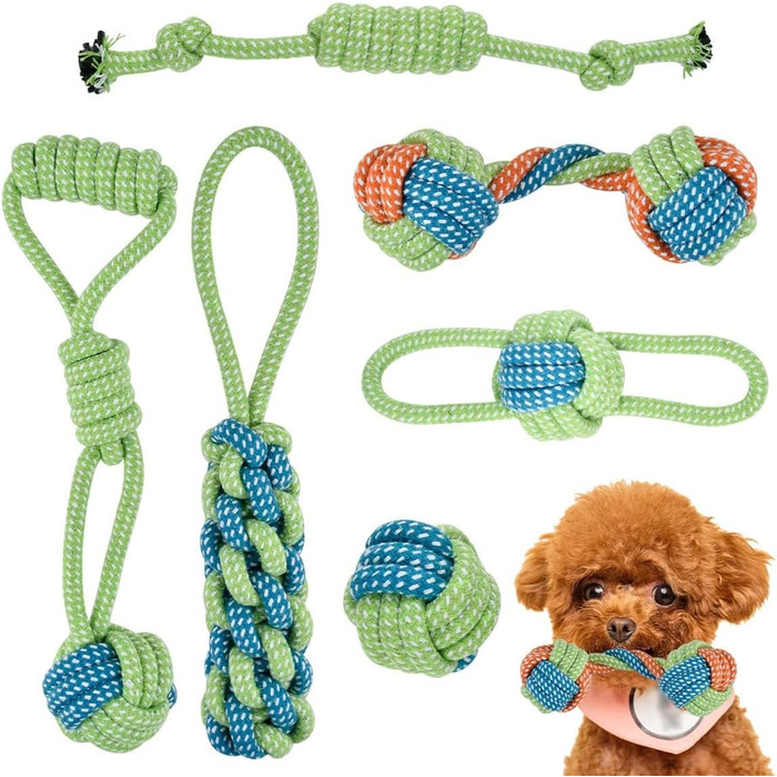 Набір іграшок для собак BUYGOO, 6 шт. , для маленьких і великих собак, нерозбірні, догляд за зубами