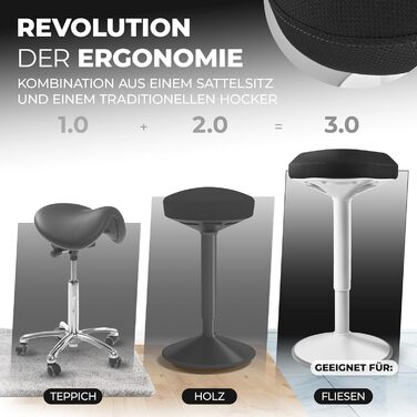 Офісний стілець SMART-Sitzen з ефектом свингу, регульована висота, чорний. Ергономічний стілець для дому та офісу, обертовий, нековзний.