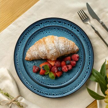 Набір посуду Twinzee Steingut 24 елементи для 6 осіб: тарілки та миски - серія Riviera (Азур, великі тарілки (x6))