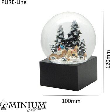Декоративний шарм Minium Collection 20121 - Снігова Куля, Різдвяний Настрій, Катання на Санках, Ялинка на Підставці, Чорний колір, Pure-Line, діаметр 100 мм