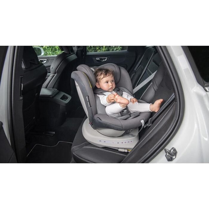 Дитяче автокрісло LIONELO Bastiaan ONE від народження 0-36 кг Isofix Top Tether Поворотний на 360 градусів Реверс Бічний захист вперед 5-точкові ремені безпеки Dri-Seat (сірий графіт)
