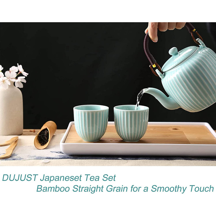 Набір чайний з порцеляни DUJUST (Японія), китайський стиль, світло-зелений