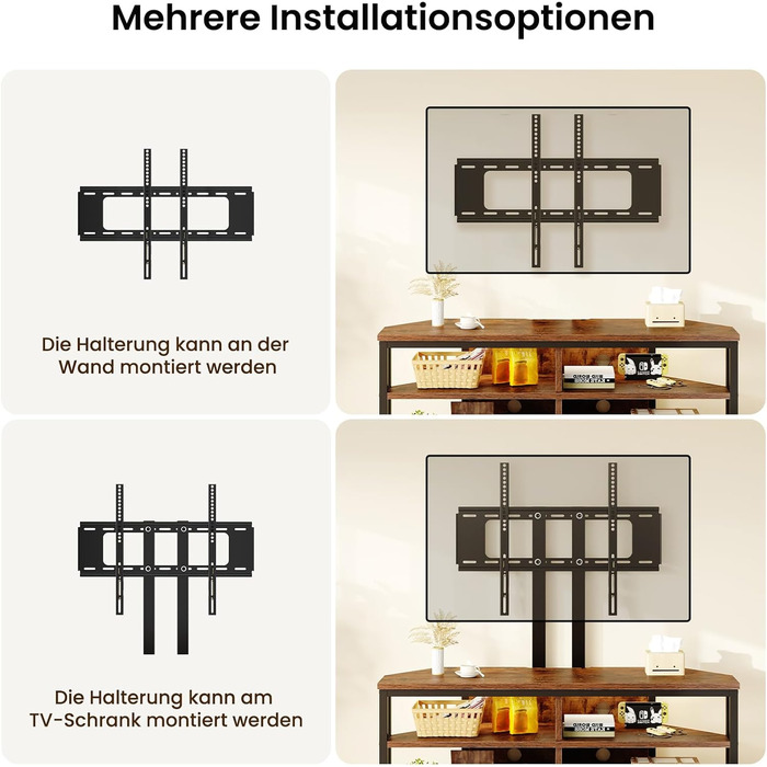 Кутова тумба під телевізор Dripex з кріпленням та LED підсвіткою 106 см