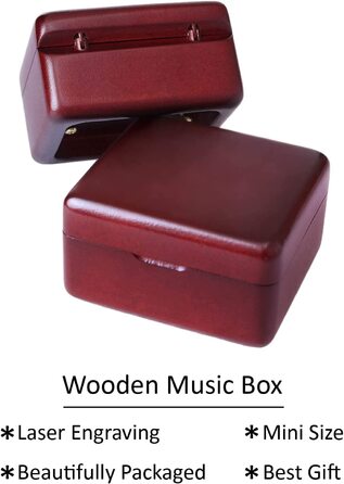 Дерев'яна вінтажна Музична скринька Sinzyo з гравіюванням, музична шкатулка Kingdom Hearts, музична шкатулка на день народження, Різдво, друзі дітей (люби мене, дерев'яна скринька винно-червоного кольору)