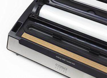 Професійний вакууматор CASO FastVac 500 для бізнесу, вакуумний пакувальник з подвійним швом та потужним насосом 20 л/хв, комплект з 2 рулонами фольги