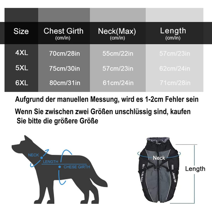 Пальто для собак Vivi Bear, вітро - і водовідштовхувальне, флісова захист для шиї, Спортивний одяг для собак середнього і великого розміру. 4XL