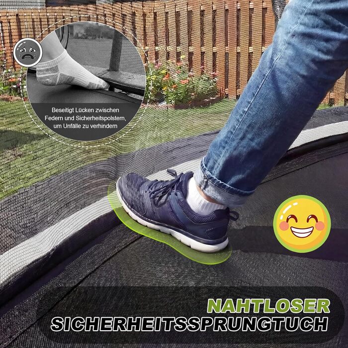 Батут Devoko вуличний Ø305 см з захисною сіткою та драбиною, чорний - Дитячий садовий батут з сертифікатом GS