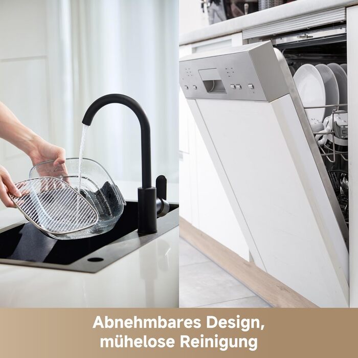 Фритюрниця Dreame Tasti AirFryer 5-в-1 з скляною чашею, 2.5L + 4.5L, 3D-конвекція, сенсорний дисплей, для дому та подорожей