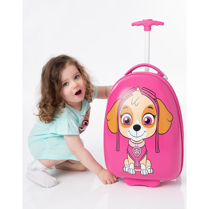 ЩЕНЯЧИЙ ПАТРУЛЬ Скай Валіза для дітей Girls Pink Cabin Small Hard Cover Holiday Carry On Trolley On з висувною ручкою Вертоліт Порятунок Цуценя Анімаційний персонаж