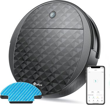 Робот-пилосос LEFANT M330 з функцією миття, 5000Pa, лазерна навігація, PSD-технологія, керування через додаток, 160 хв, для тварин, килимів, твердих підлог, сірий (M1 Чорний)