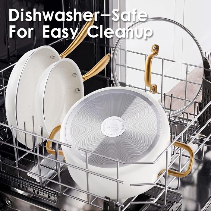 Набір посуду RIOVARM з нержавіючої сталі з антипригарним покриттям, кераміка, каструлі, сковорідки, сотейник, соусниця, лопатка, кухонні аксесуари