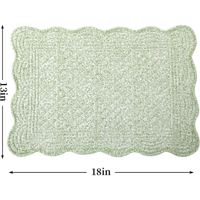 М'які підставки під тарілки MABOZOO, 100% бавовна, для кухні та обіднього столу, 6 шт. (білий, зелений з квітковим візерунком)