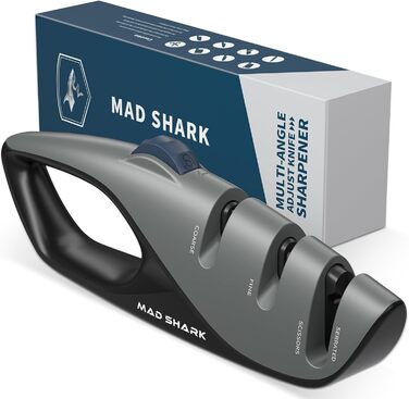 Точилка для ножів Mad Shark - 5 кутів заточування, для кишенькових та кухонних ножів, з неслизькою ручкою