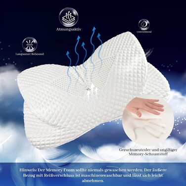 Регульована подушка з піни з ефектом пам'яті fhzytg для шийки матки ортопедична подушка для голови ергономічна подушка для підтримки шиї Подушка з піни з ефектом пам'яті для сплячих на спині, боці і животі
