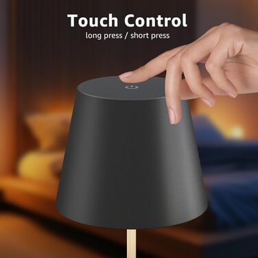 MALUX 2 шт. LED настільна лампа бездротова з сенсором, для дому та вулиці, перезаряджувана, з таймером, 3 режими температури, регулювання яскравості, чорний колір
