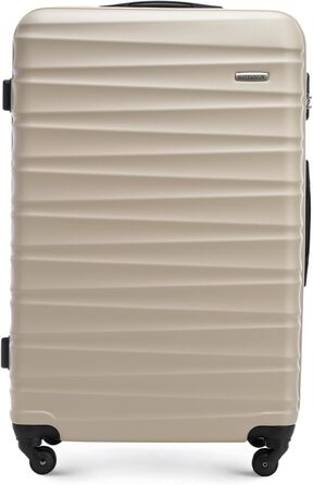 Набір валізWITTCHEN 3 в 1: велика, середня та маленька валіза на колесах з ABS-пластику, з кодовим замком, Groove Line (Бежевий)