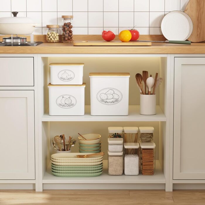 Коробка для зберігання картоплі та овочів Lifewit - набір з 3 шт. (білий)