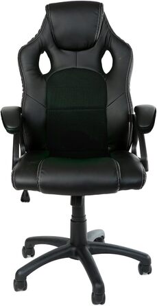 Ігровий крісло Panorama24 для геймерів та офісу, чорний, 9 кольорів, підйомний механізм, до 150 кг, сертифікат TÜV