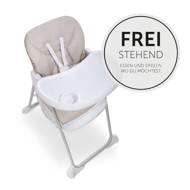 Дитячий стільчик Hauck Sit N Fold - компактний, легкий, з регульованою спинкою та великим кошиком (бежевий)