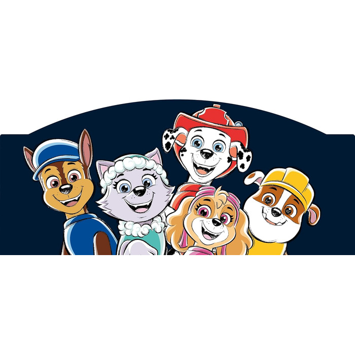 Ліжко дитяче Leomark Paw Patrol Smart - дерев'яне односпальне ліжко 70x140 см з текстильними ящиками, білий/рожевий колір, з принтом Paw Patrol