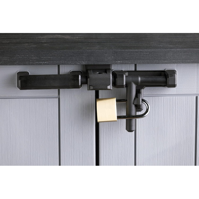 Keter Store It Out Nova пластиковий садовий сарай, 132x71,5x113,5 см, 880 л, для 2 сміттєвих баків по 120 л, вуличний, захист від негоди, замикається, світло-сірий