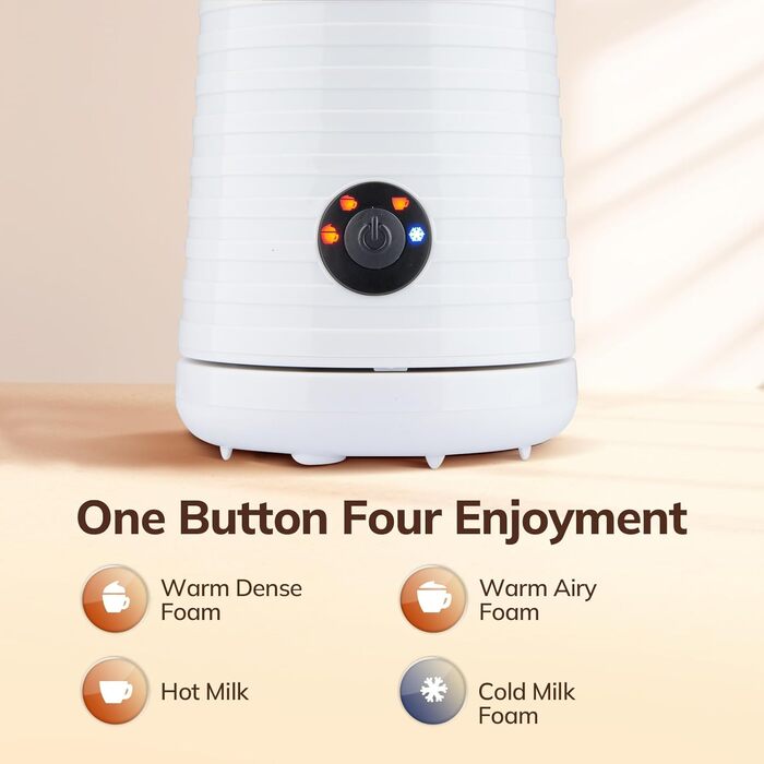 Електричний спінювач молока Morpilot 4-в-1 для лате, капучино та макіато (білий)