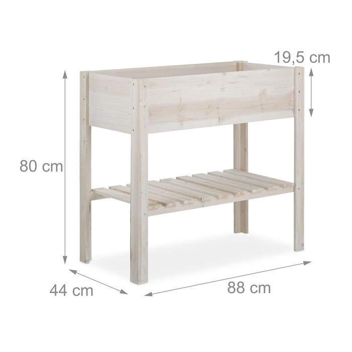 Relaxdays Підвищене грядка з дерева, біла