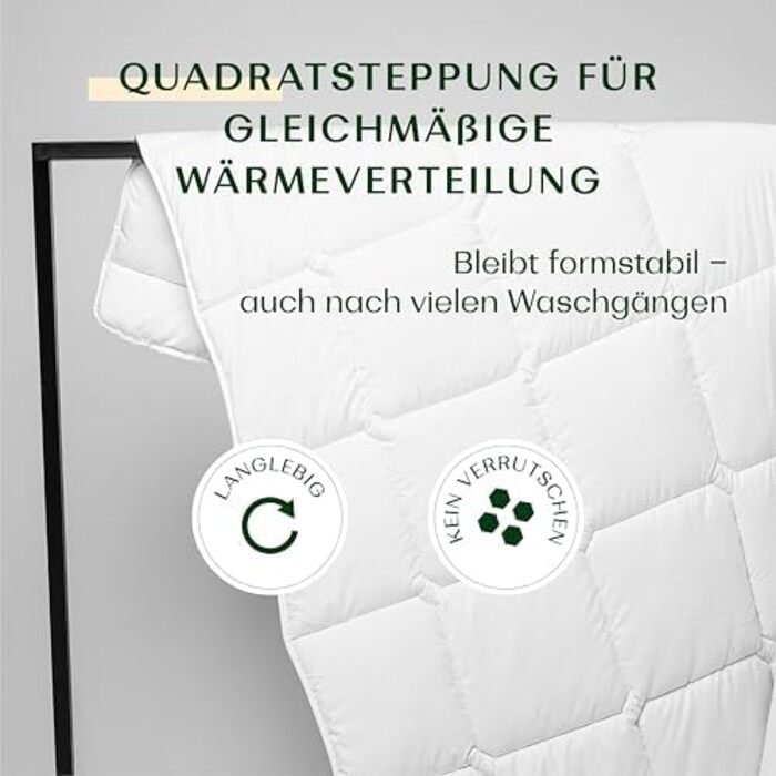 Ковдра стегане 135x200 см, мікрофібра, 300 GSM, сертифікат Oeko-Tex, для алергіків, дихаюча, виготовлена в ЄС, пральна, ковдра для сну