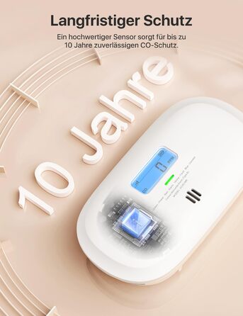 X-Sense Детектор чадного газу з цифровим дисплеєм, сертифікат TÜV Rheinland, з базовою станцією SBS50, керування через додаток, XC0C-MR11, 1 шт.