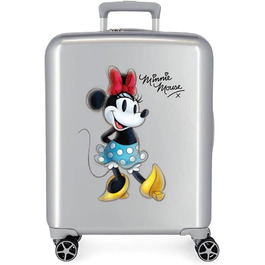 Валіза в салоні Disney 100 Minnie Joyful Grey 40 x 55 x 20 см, жорстка ABS, інтегрована застібка TSA, 38,4 л, 2 кг, 4 подвійні колеса, ручна поклажа