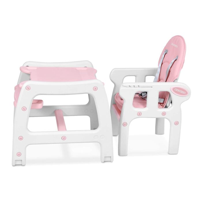 Дитячий стільчик Ricokids Sinco 5в1 - регульований, з функцією гойдання, рожевий