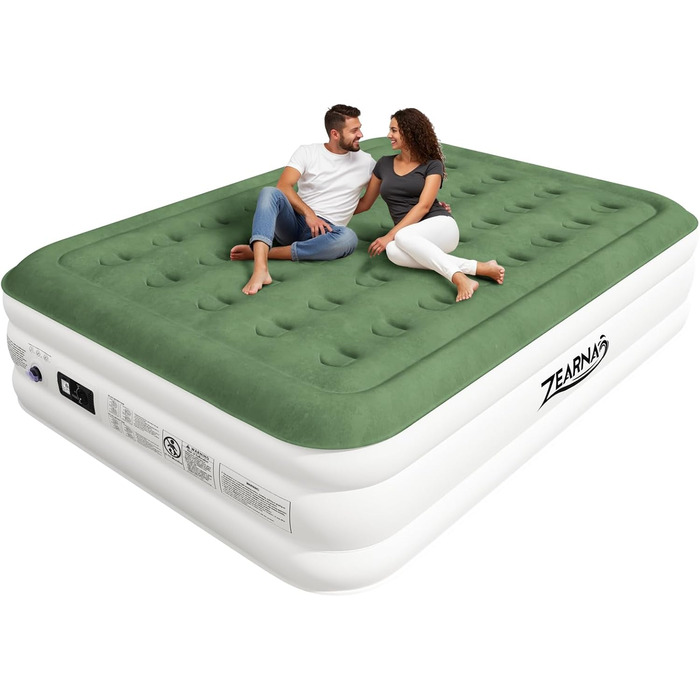 Надувний матрац для двох осіб 203x152x40 см з електричним насосом, самонадувний, для дому