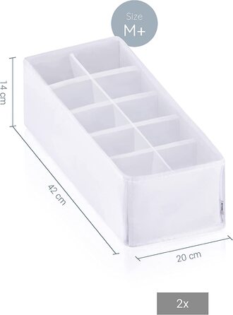 Ящик-органайзер - 5 додаткових відділень для одягу, пеленального столика і аксесуарів-шафа для зберігання речей-міцний і миється для будь-якого шафи і пеленального комода-білий-Розмір 2 шт. м (білий 2 шт. м)