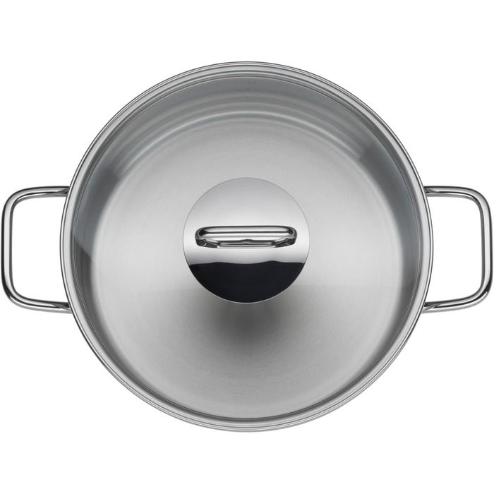 Набір кухонного посуду Silit Extra Cook: каструлі 16/20/24 см з кришкою, ковшик 16 см, мірна шкала, широке вільно, придатний для миття в посудомийній машині, з нержавіючої сталі Crominox (казанок 24 см)