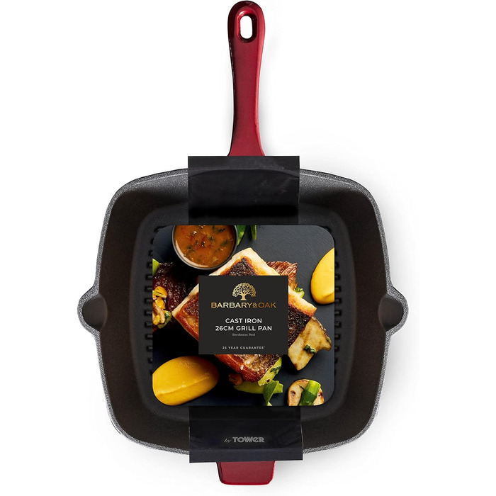 Сковорода-гриль Barbary & Oak BO800256GRN з емальованим покриттям, зелений, 26 см