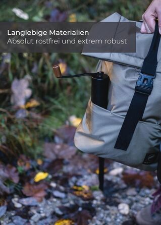 Ручна кавомолка Lambda Coffee з нержавіючої сталі та керамічним жорном | Для еспресо та інших сортів кави | З регулюванням ступеня помолу | Nautic Night