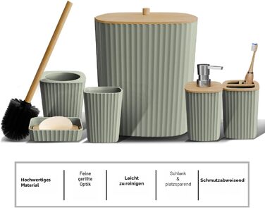 Набір аксесуарів для ванної кімнати Clara Clark, 6 шт., салатовий колір