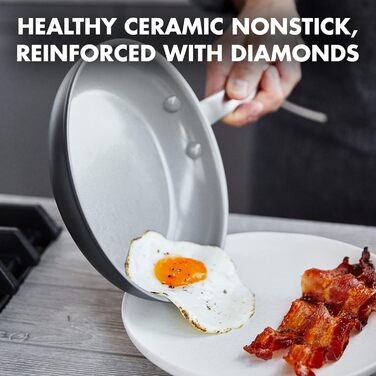 Сковорода GreenPan Chatham з антипригарним покриттям Hartelox, 20.3 см, без PFAS, для плити та духовки, сіра