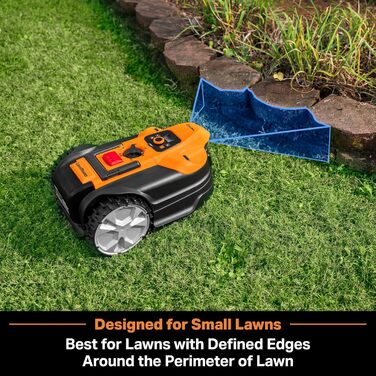 Газонокосарка-робот LawnMaster VBRM18AMIDR без обмежувального дроту для газонів до 500 м², акумулятор 2Ah, оптична навігація, уникнення перешкод, автоматична зарядна станція, функція заборонених зон, WiFi і Bluetooth керування через додаток