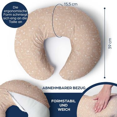 Подушка для вагітних XXL Niimo & подушка для годування - подушка для тих, хто спить на боці з чохлом з 100% бавовни, зручна подушка для дорослих, подушка для підтримки, (200 см x 70 см) (Бежевий Ліс, подушка для годування)