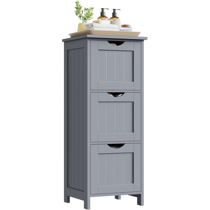 Шафка для ванної кімнати WOLTU, вузька, з 3 висувними ящиками, 32 x 30 x 81 см, для ванної, вітальні, спальні, кухні, сучасний дизайн, білий колір, BZS123ws