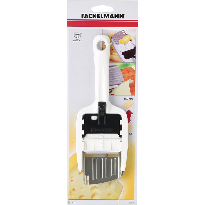 Терка для сиру Fackelmann ARCADALINA, нержавіюча сталь, пластикова ручка, чорна/біла