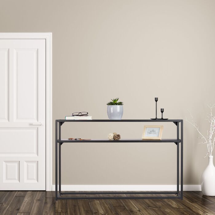 Чорний консольний столик Relaxdays з скляною стільницею