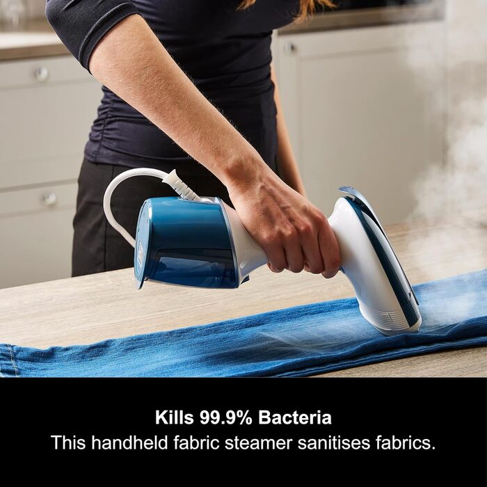 Відпарювач для одягу Morphy Richards 361000 Hand Held, нержавіюча сталь/пластик, 260 л, білий/блакитний