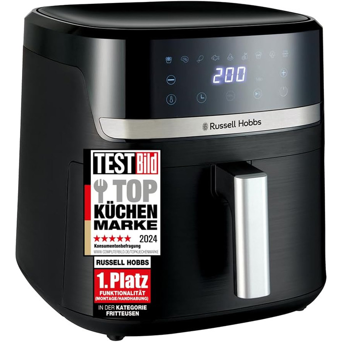 Фритюрниця Russell Hobbs SatisFry XXL 8.3л Rapid AirFryer з Rapid Air, 9 програм, сенсорний екран, гриль, піч, без олії, для піци 26см