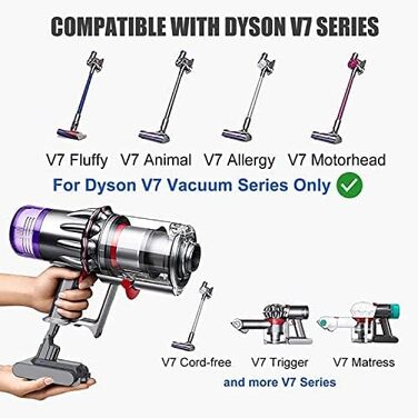 Змінна батарея V7 6000 мАг для Dyson V7, сумісна з фільтром SV113