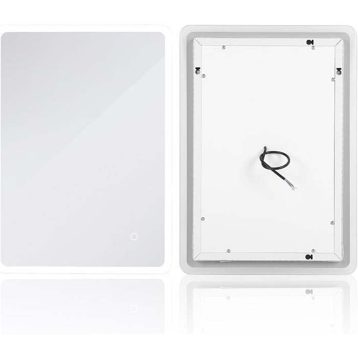 Дзеркало для ванної кімнати Kedia LED з підсвічуванням, 100x60 см та 120x70 см (білий)